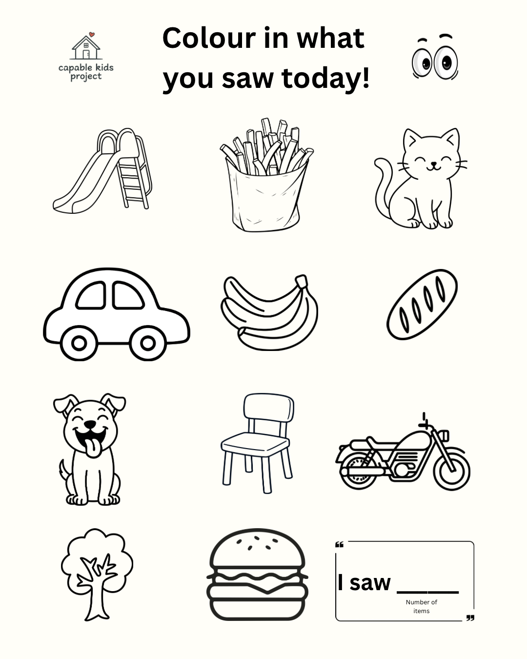 FREE Colour-in Scavenger Hunt