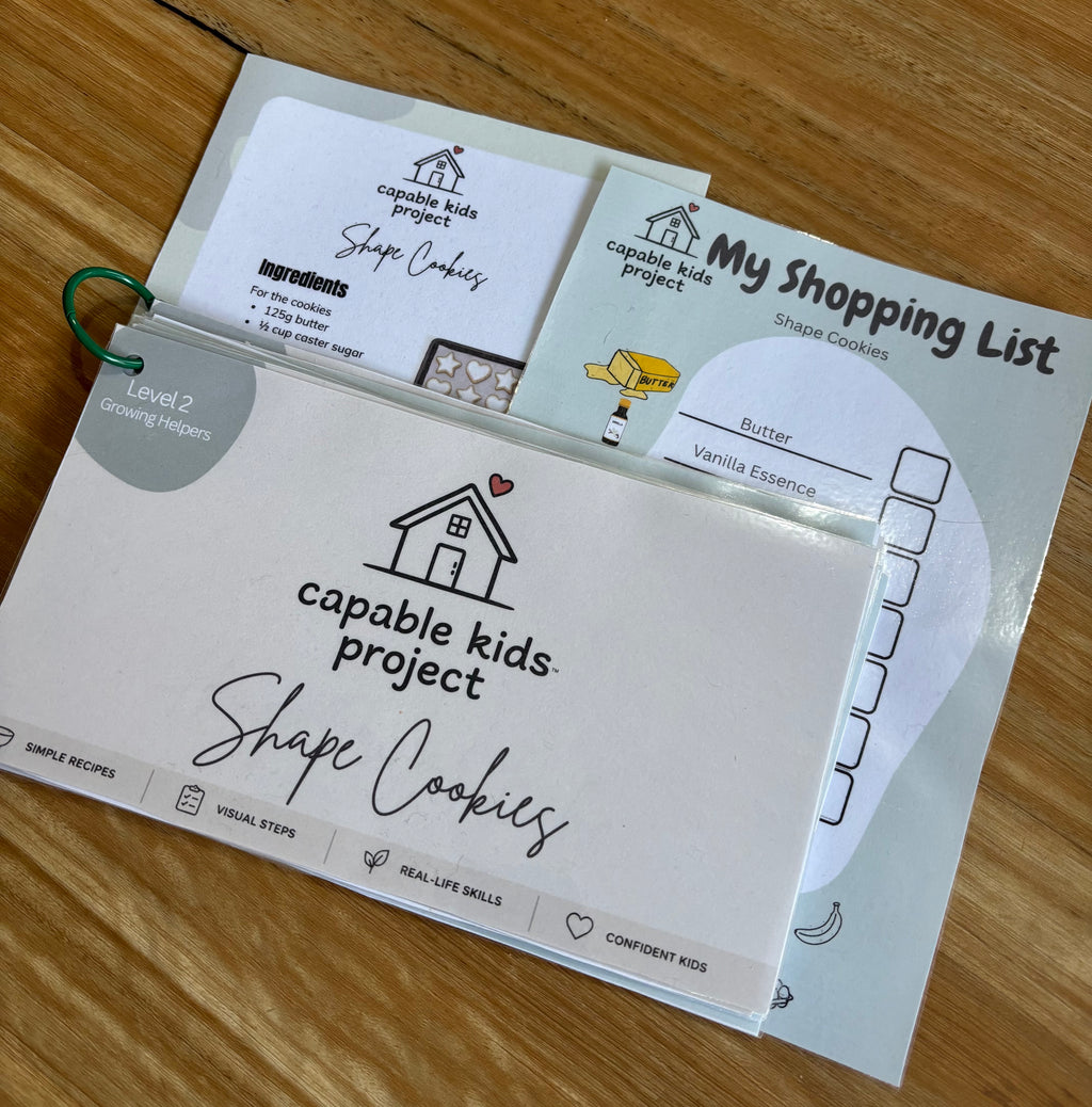 Shape Cookies - Kids Visual Recipe & Shopping List  (Digital Download)