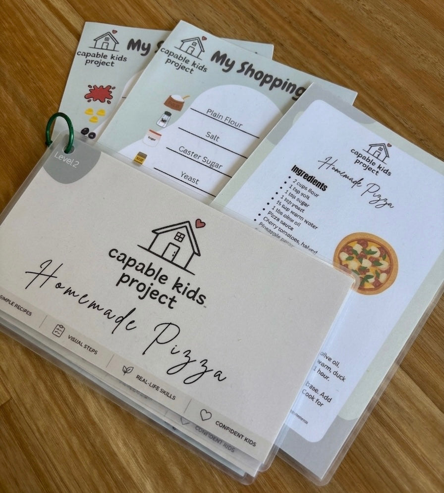 Home-made Pizza & Shopping List - Kids Visual Recipe (Digital Download)